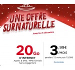 SFR: Appels, SMS / MMS illimités + 20 Go d'internet à 3,99€ / mois pendant 12 mois
