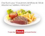 Groupon: Flunch : 10€ de réduction sur l’addition pour 1€, valable 7 jours/7, midi & soir dès 20€