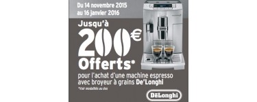 De'Longhi: Jusqu’à 200 € remboursés pour l’achat d’une machine espresso avec broyeur 