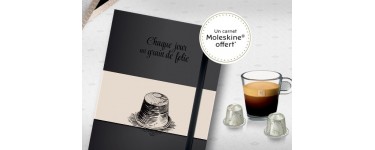Nespresso: Un carnet Moleskine offert pour 250 capsules de café commandées