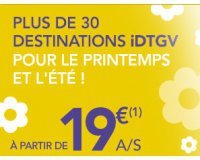Voyages SNCF: Votre aller simple à partir de 19€ pour cet été