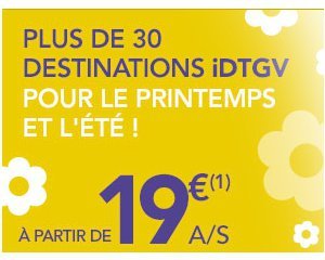 OUI.sncf: Votre aller simple à partir de 19€ pour cet été