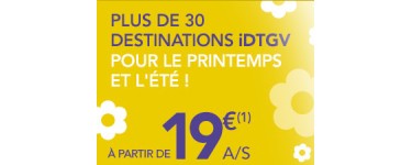 SNCF Connect: Votre aller simple à partir de 19€ pour cet été