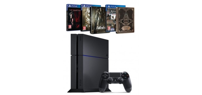 Amazon: PS4 500Go + AC : Syndicate + Fallout 4 + MGSV + 2 Steelbook à 379,99€