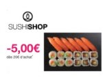 Shopmium: 5€ remboursés dès 20€ d'achat chez Sushi Shop