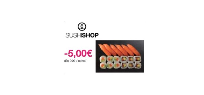 Shopmium: 5€ remboursés dès 20€ d'achat chez Sushi Shop