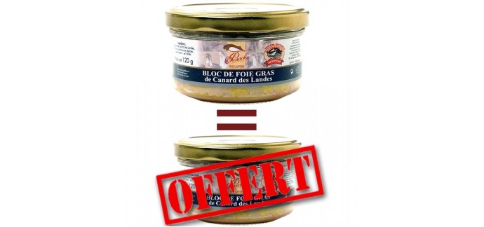 Cdiscount: 1 bloc de foie gras de 120g Panache des Landes acheté = 1 offert