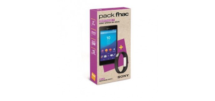 Fnac: Pack Smartphone Sony Xperia M4 Aqua 16 Go Noir + Smartband SWR10 à 249,90 €