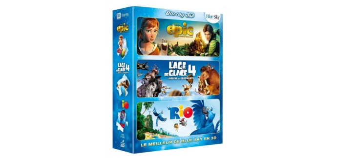 Amazon: Epic + L'Age de glace 4 + Rio en Blu-ray 3D pour 18,99€