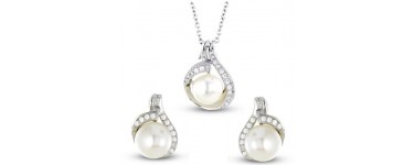 Carrefour: Parure collier et boucles d'oreilles perles d'eau douce à 29,90€