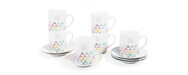 Maisons du Monde: Coffret 6 tasses en porcelaine multicolores NORDIC HOME à 13,45€