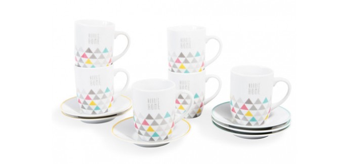 Maisons du Monde: Coffret 6 tasses en porcelaine multicolores NORDIC HOME à 13,45€