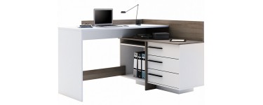 Home24: Bureau d'angle avec espaces de rangement à 129,99€