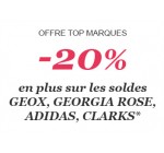Sarenza: -20% supplémentaires sur les soldes Geox, Adidas Clarks et Georgia Rose
