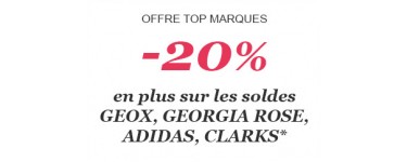 Sarenza: -20% supplémentaires sur les soldes Geox, Adidas Clarks et Georgia Rose