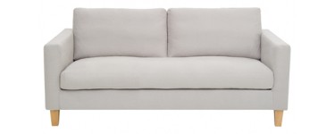 Decoclico: Canapé 3 places en tissu coton Helsinki Gris clair à 336,40€