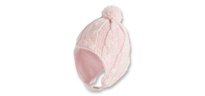 Okaïdi: Bonnet péruvien tricot doublé rose pâle à 5,39€ au lieu de 8,99€