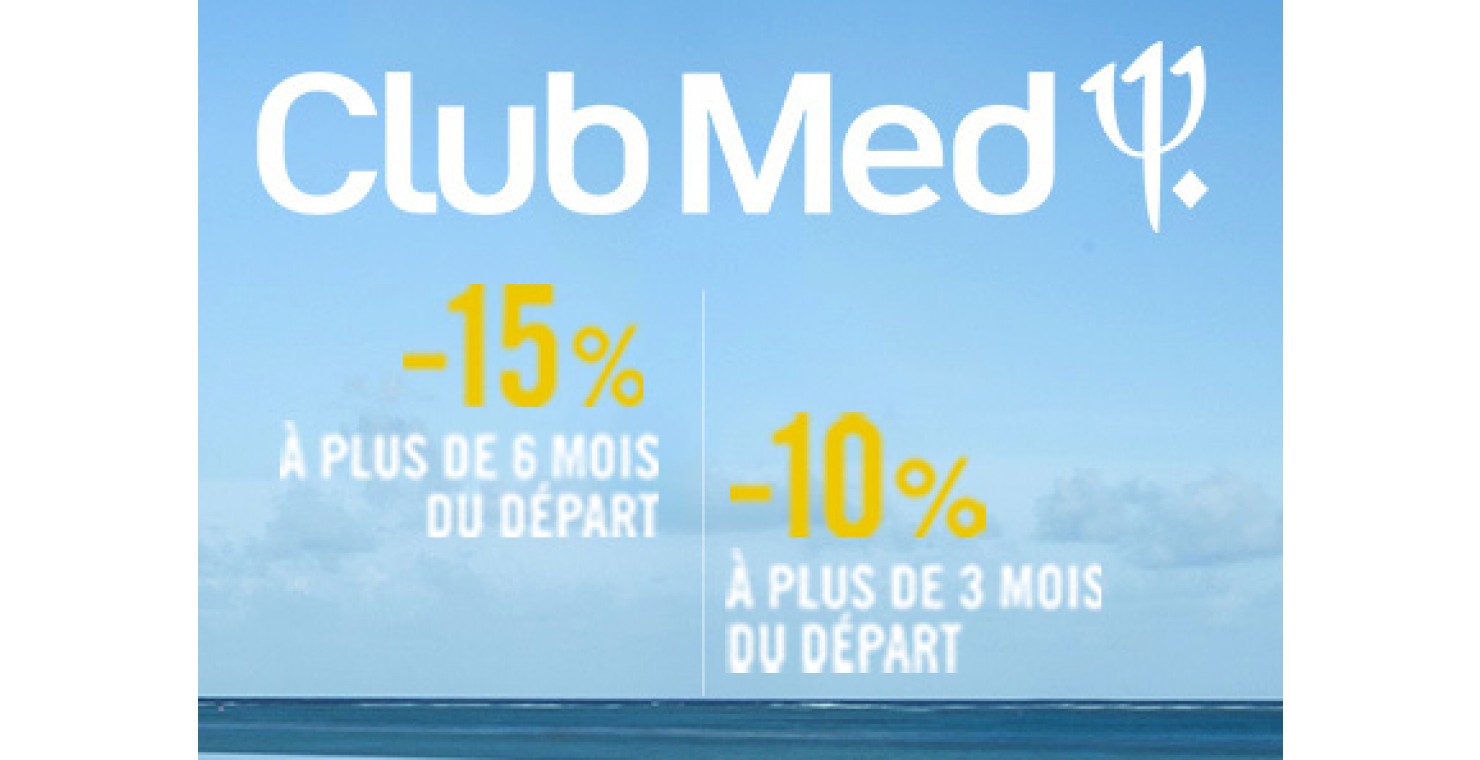 20 en Août 2023 • Code promo Club Med Valide OffresAsaisir.fr