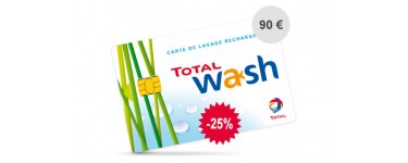 Total: Carte de lavage à 67,50€ au lieu de 90.00€