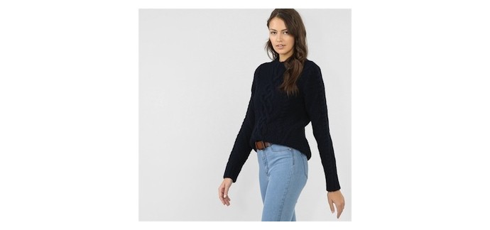 Pimkie: Pull torsadé marine à 21,59€ au lieu de 35,99€