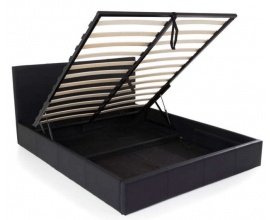 Conforama: Lit coffre avec sommier 140x190 cm STONA coloris noir à 159€ au lieu de 315,70€