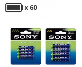 Darty: Pack de 60 Piles Sony : 32 AA - LR06 & 28 AAA - LR03 pour 20€ au lieu de 50€