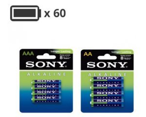 Darty: Pack de 60 Piles Sony : 32 AA - LR06 & 28 AAA - LR03 pour 20€ au lieu de 60€