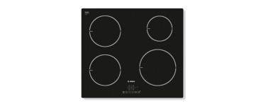 Conforama: Table de cuisson à induction 4 foyers coloris noir BOSCH PIE611B18E à 269,50€