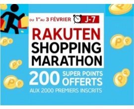 Rakuten-PriceMinister: Rakuten Shopping Marathon : 2€ offerts aux 2000 premiers inscrits