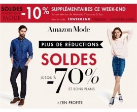 Amazon: -10% supplémentaires sur une sélection de vêtements, chaussures & sacs en soldes