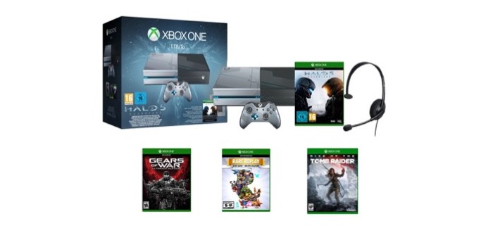 Micromania: Xbox One 1To + Halo 5 + Tomb Raider + Gear of War + Rare Raplay pour 499,99€