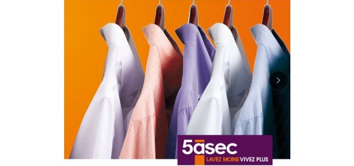 Groupon: Nettoyage de 5 chemises à 9,90€ valable dans 35 pressings 5àSec participants