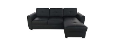 Conforama: Canapé d'angle convertible coloris noir à 399€ au lieu de 787,50€