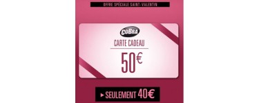 Cobra: Offre Saint Valentin : Payez 40€ la carte cadeau d'une valeur de 50€