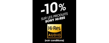 Son-Vidéo: Bon plan spécial audiophiles : -10% sur tous les produits Sony Hi-Res