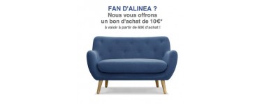 Alinéa: - 10€ dès 60€ d'achat en devenant fan d'Alinéa sur Facebook ou Twitter