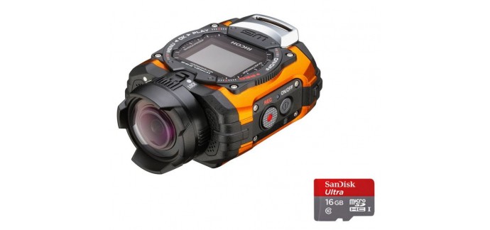 Amazon: Caméra étanche miniature 14 Mpix Ricoh WG-M1 + accessoires pour 124,90€