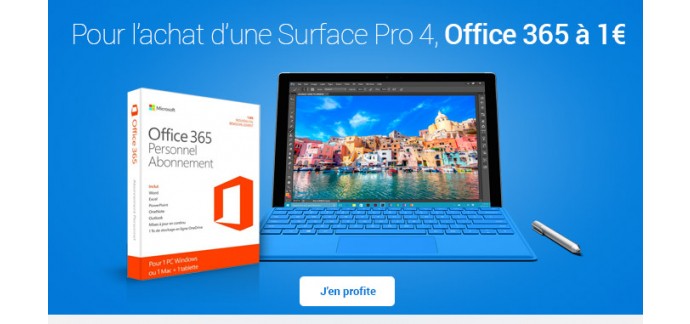 Fnac: Pour tout achat d'une Surface Pro 4, la suite bureautique Office est à 1€