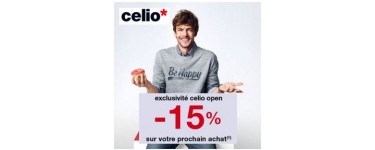 Celio*: - 15% sur votre prochain achat en rejoignant le programme Celio Open