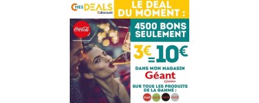 Cdiscount: Payez 3€ le bon d'achat Coca Cola de 10€ à utiliser en magasin Géant Casino