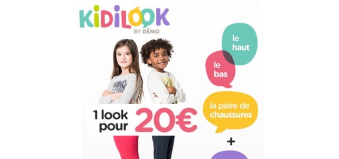 GÉMO: 1 look enfant (le haut + le bas + la paire de chaussures & 1 surprise) pour 20€