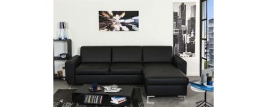 Conforama: Canapé d'angle réversible 5 places coloris noir à 399€ au lieu de 789,50€