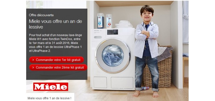 Miele: Un an de lessive offert pour l'achat d'un lave-linge W1 avec fonction TwinDos