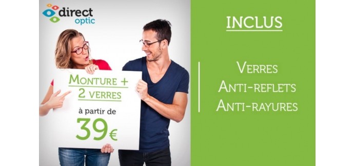 Groupon: Payez 5€ le bon d'achat de 40€ à utiliser sur les lunettes chez Direct Optic