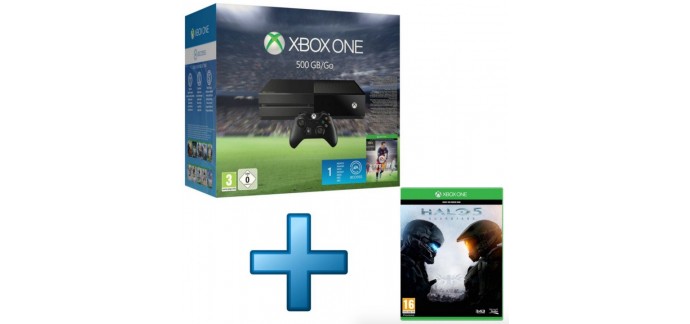 TopAchat: Console Microsoft Xbox One 500 Go + FIFA 16 + Halo 5 : Guardians pour 299,90€