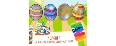 Kinder: 30 chèques cadeaux Kiabi de 15€ et des produits Kinder à gagner