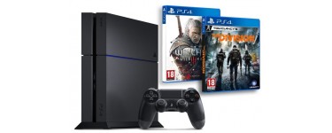 Amazon: Pack PS4 1To + Tom Clancy's : The Division + The Witcher 3 : Wild Hunt à 399,99€