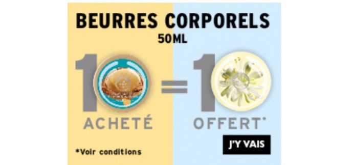 The Body Shop: 1 beurre corporel 50 ml acheté = 1 offert