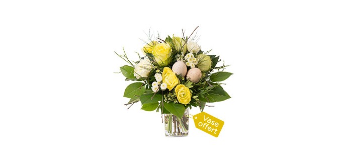 Interflora: Week-end de Pâques : un bouquet de fleurs pour l'occasion et son vase offert