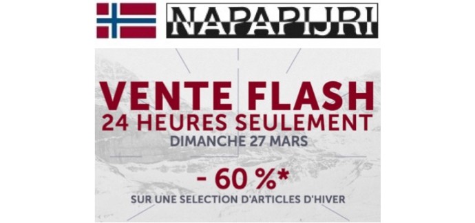 Napapijri: Vente flash pendant 24h : -60% sur une sélection d'articles d'hiver